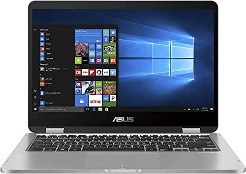 ASUS ASUS VivoBook Flip 14 Thin and Light 2-in-1 Laptop, 14” HD Touchscreen, Intel Celeron N4020 CPU, 4GB RAM, 128GB Storage, Windows 10 Home S, Microsoft 365, Light Grey, TPM, Fingerprint, J401MA-PS04T