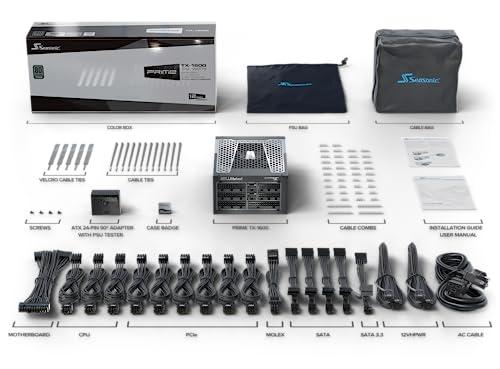 Seasonic Seasonic Prime TX-1600-1600W - 80+ Titanium - ATX 3.1 & PCIe 5.1 Ready - Full Modular - ATX Form Factor - Premium Japanese Capacitor - Nvidia RTX 30/40/50 & AMD GPU Compatible (Ref. SSR-1600TR2)