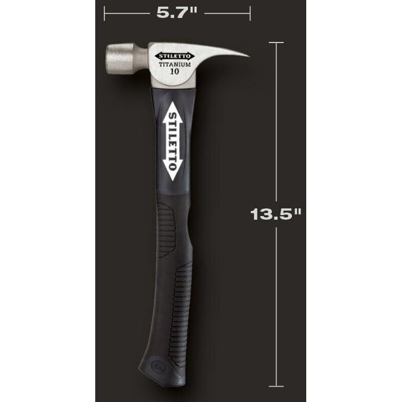 Stiletto Stiletto FH10C-F 10 oz Ti Smooth Face with Curved Poly-Fiberglass Handle, 14 1/2"