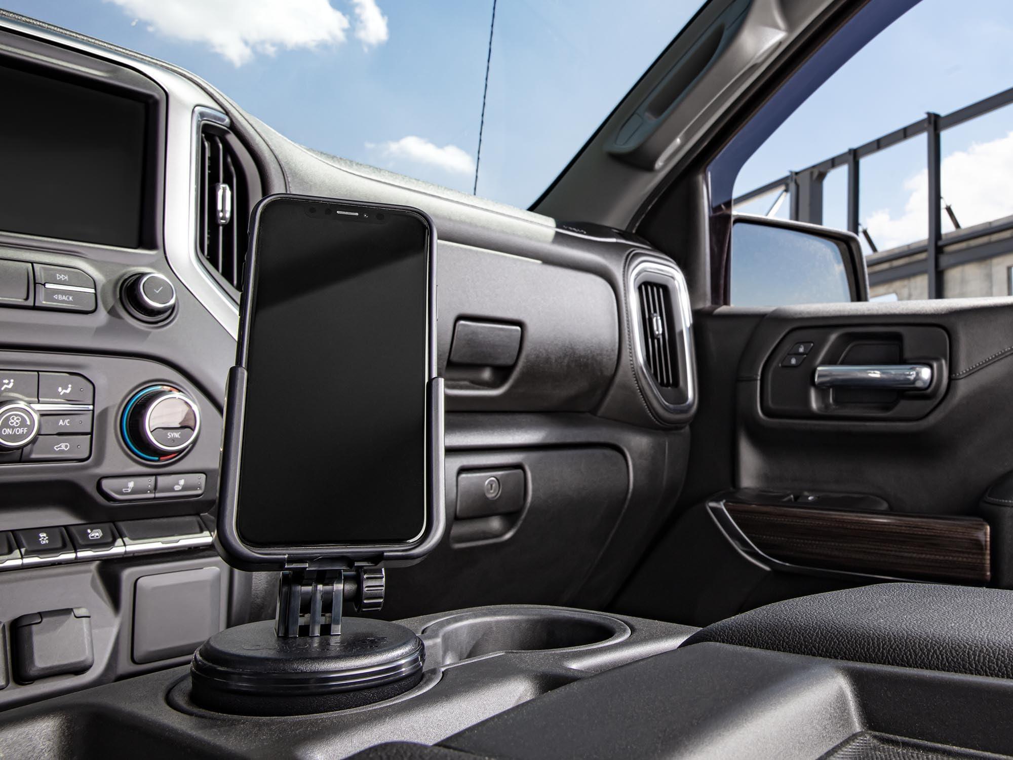 WeatherTech WeatherTech CupFone Adjustable, Universal Cup Holder Phone Mount Accessory for Car Compatible with iPhone & Other Smartphones Open Access Design for Cell Phone Charging