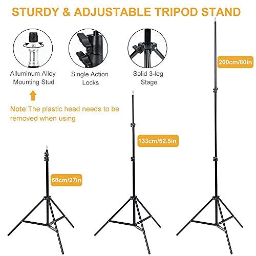 YICOE YICOE Softbox Lighting Kit with 60 cm Reflector Professional Continuous Studio Photography Equipment with 2 95W Bulbs 5500K for Filming Portrait Product Shooting Photography Video