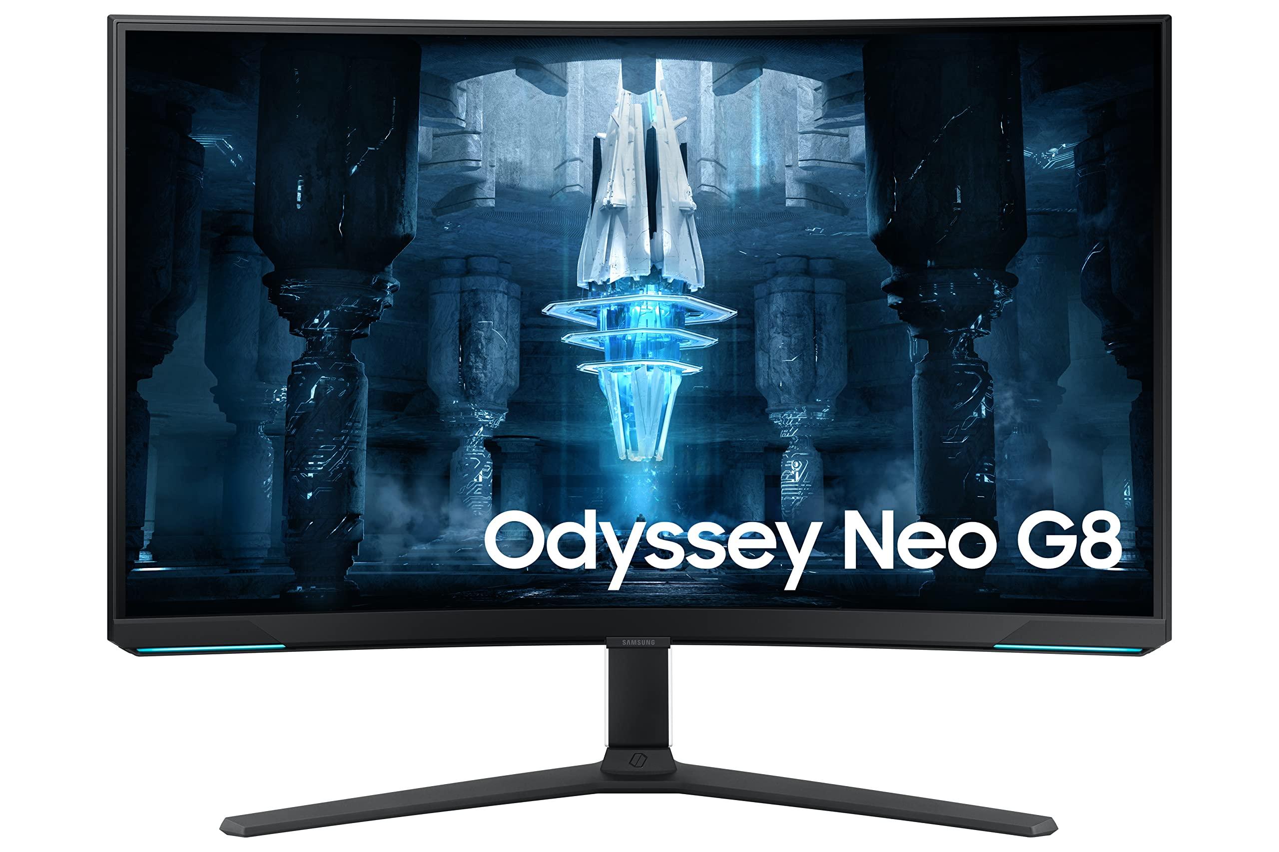 SAMSUNG 2022 Samsung 32" Odyssey Neo G8 4K UHD 165Hz 1ms G-Sync 1000R Curved Gaming Monitor, Quantum HDR2000, AMD FreeSync Premium Pro, Ultrawide Game View, DisplayPort, HDMI, Black (Renewed)
