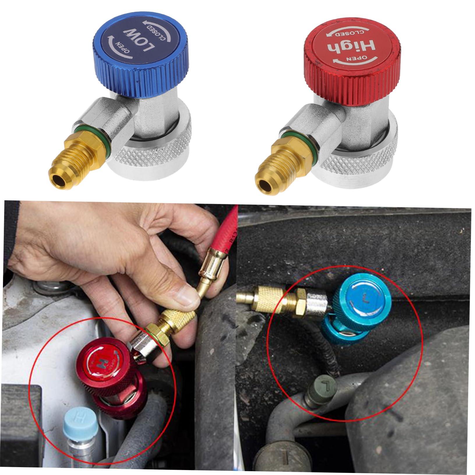 DirectNine Basics DirectNine Basics R134a Quick Connector R134a Refrigerant R134a Ac Hose Adapter Car Kit Hose Fittings and Car Assessorories Charging Adapter Car Assesories Gauge Kit Tank High and Low Pressure R12, Medium