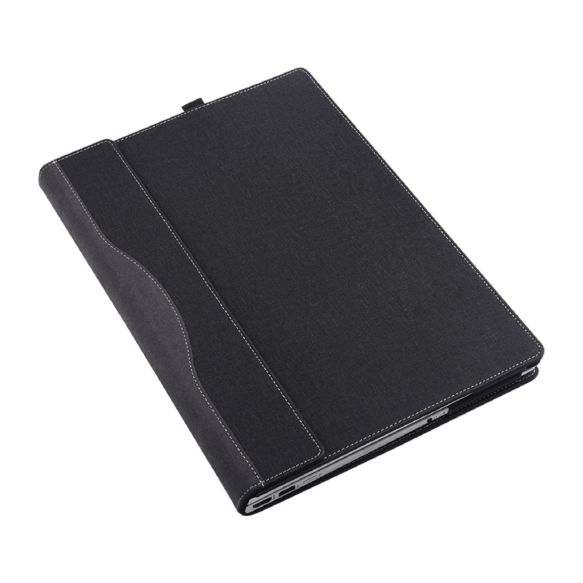 xisiciao Laptop Case for Microsoft Surface Laptop 7 15" (2024 Released), Detachable Notebook Sleeve, Computer Bag Protective Cover PU Shell with Heat Dissipation Hole (Dark Grey)