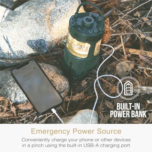 MEE audio MEE audio lightSPKR Bluetooth wireless speaker with camping lantern: 360 audio, 3 audio modes, 2 light colors & infinite brightness adjustment, IPX6 waterproof for indoor & outdoor use (Forest Green)