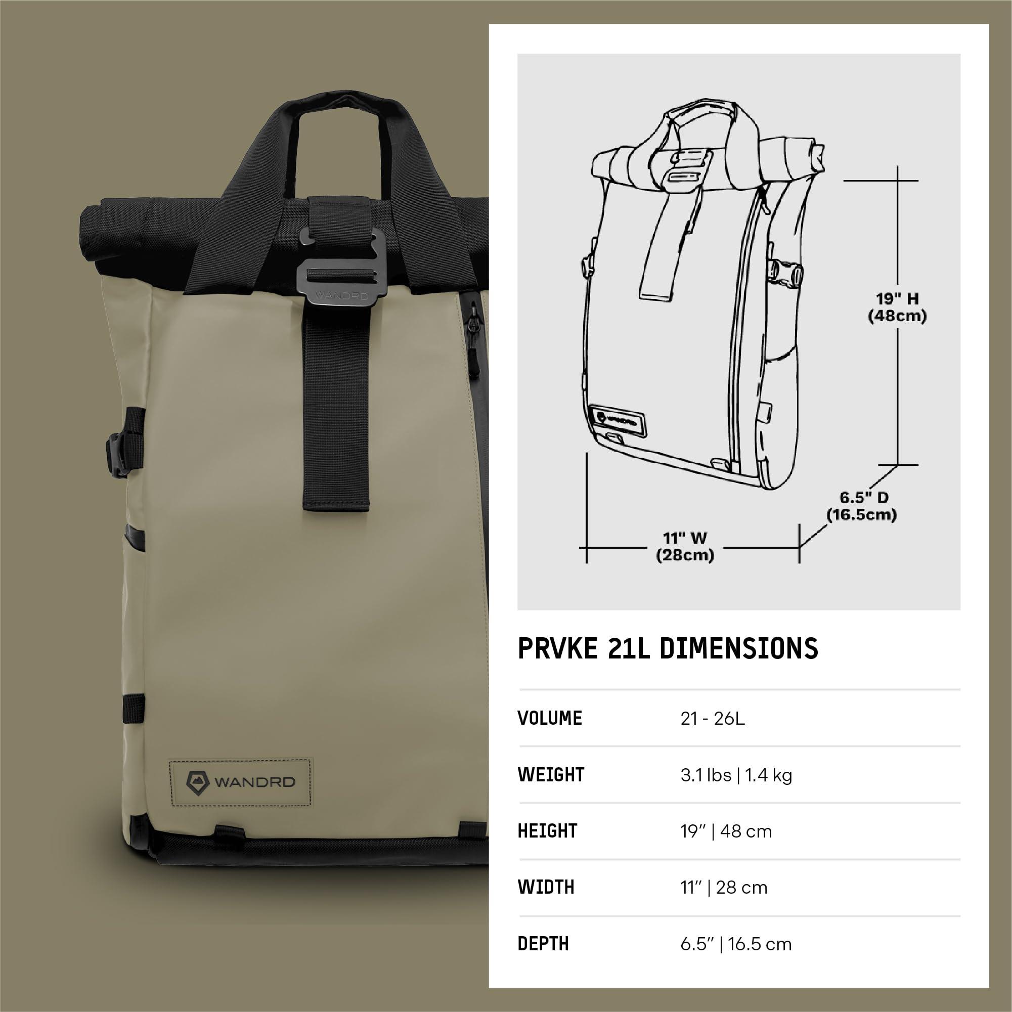 WANDRD WANDRD All-New PRVKE 21L Photography Travel Backpack - Photo Bundle - Weather Resistant Camera Bag with Laptop Compartment (Yuma Tan)