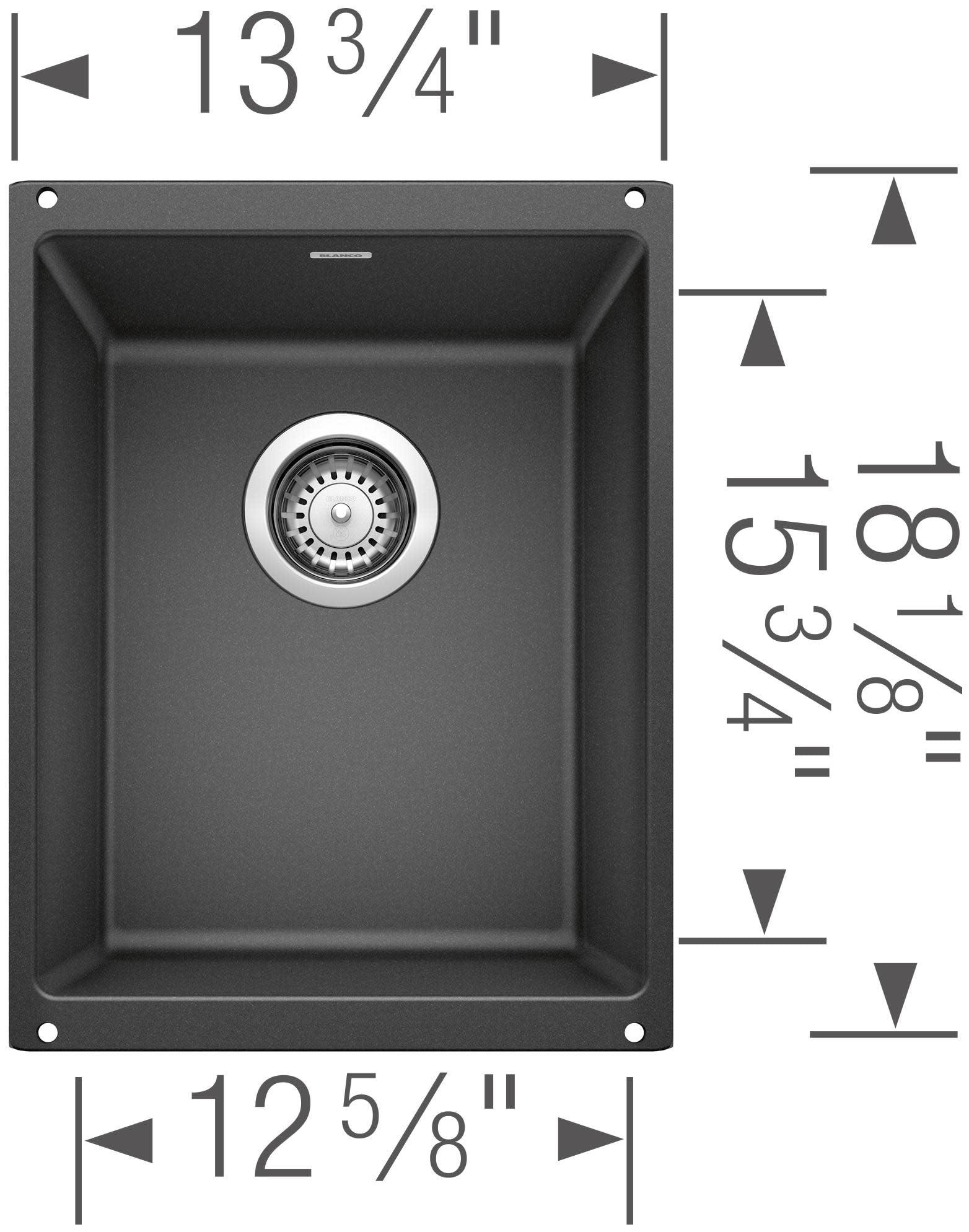 BLANCO BLANCO 517676 PRECIS SILGRANIT Medium Undermount Kitchen Sink, Truffle