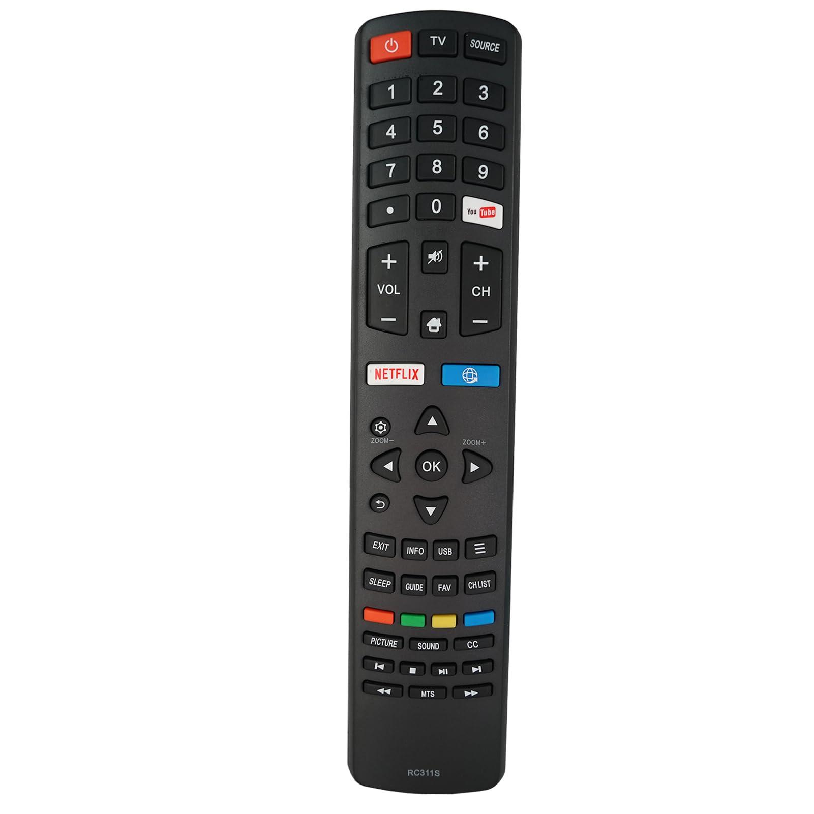 Kassionel RC311S Replacement Remote fit for Pioneer TV PLE-32S1HD PLE-65D1800 PLE-32S08HD PLE-40S08FHD PLE-43D1202UD PLE-43S09UHD PLE-50S08UHD PLE-32S08HD PLE-50D1200F PLE-43D1202UD PLE-55S08UHD