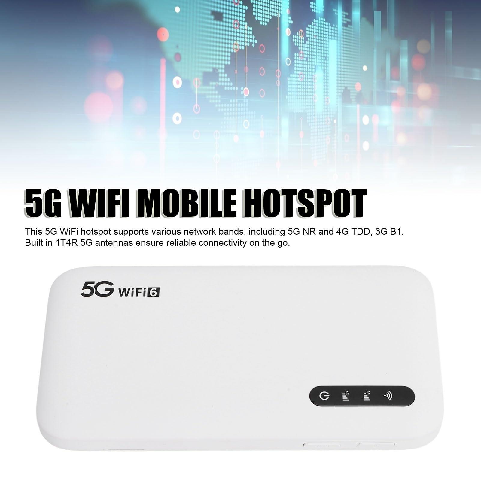 GOWENIC 5G 6 Mobile Hotspot, 5G Portable Mobile Hotspot for Travel, High Speed Hotspot Router with SIM Card Slot, Pocket Portable Router Support 16 Devices for Phone Tablet
