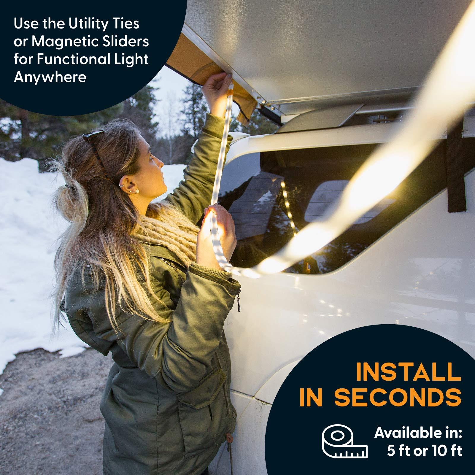 Power Practical Luminoodle XL PLus - The Original Portable LED Light Rope with USB Power Bank - 10 ft USB Waterproof String Lights - Rechargeable LED Lantern Kit