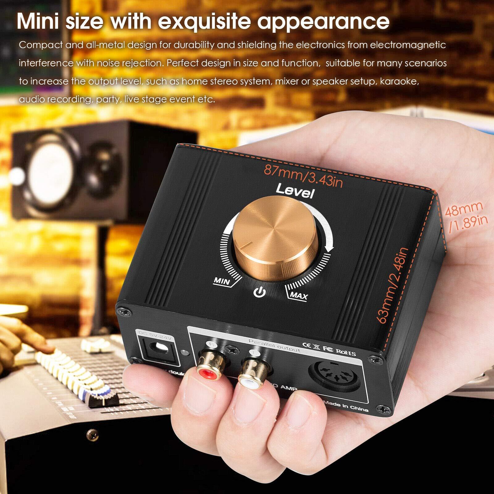 Douk Audio Douk Audio L1 Mini Stereo Line Level Booster Amplifier Audio Preamp with 20dB Gain and Volume Control