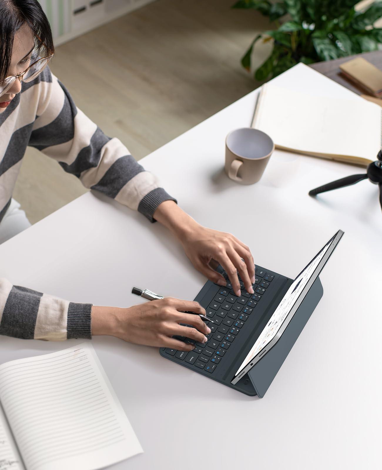 CHESONA CHESONA Ultra-Light for iPad 10th Case with Keyboard (10.9", 2022), Detachable Magnetic Folio Keyboard Case for iPad 10th, 868H Lasting via CR2032, Long Slim & Portable Wireless Keyboard, Grey