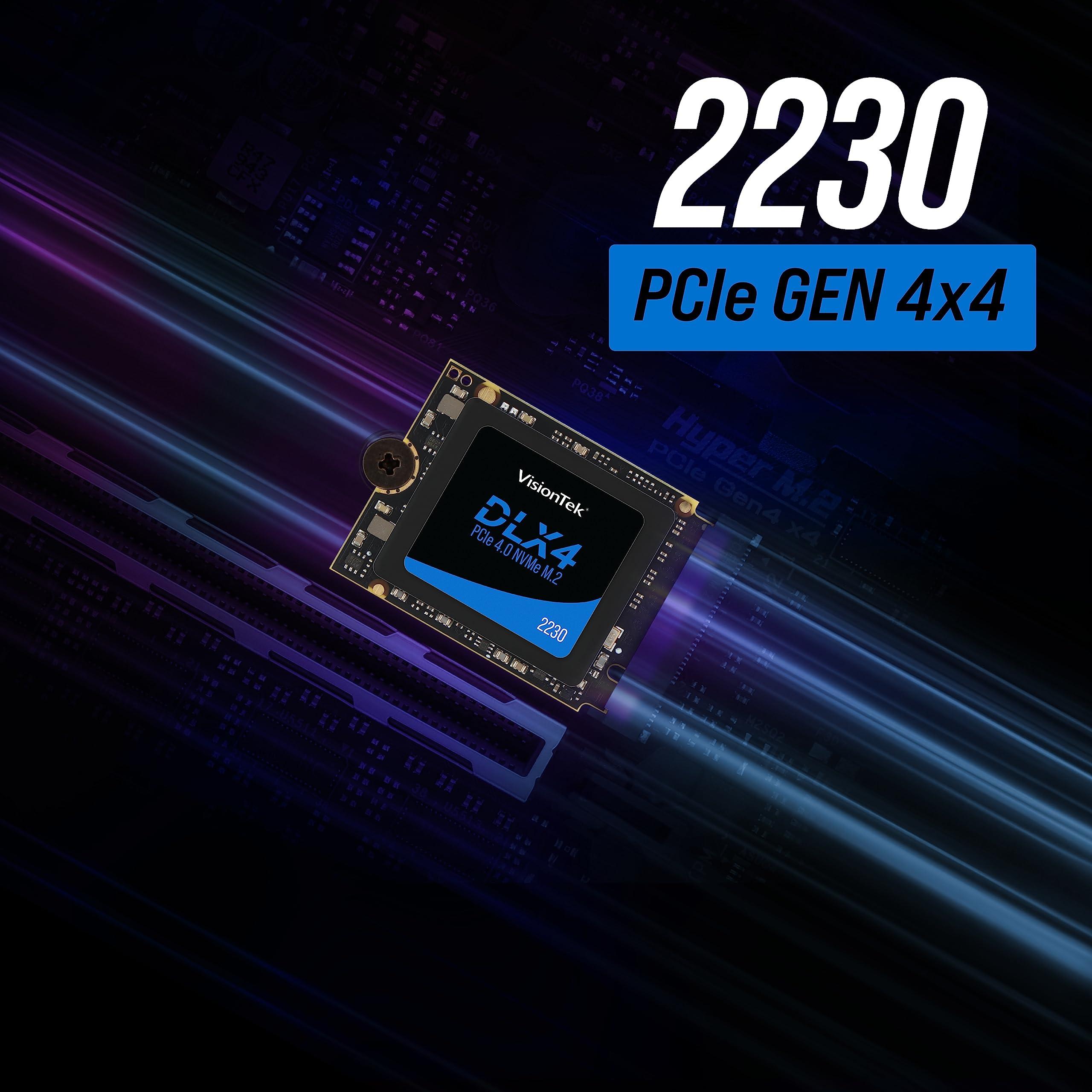 VisionTek VisionTek 2230 DLX4 M.2 SSD - 1TB - PCIe Gen 4.0 x4 NVMe - 5200MB/s Read, 4775MB/s Write Laptops, Handheld Gaming PCs, NUC