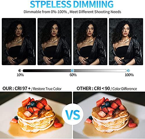 GVM Great Video Maker GVM 3 Pack LED Video Lighting Kits with APP Control, Bi-Color Variable 2300K~6800K with Digital Display Brightness of 10~100% for Video Photography, CRI97+ TLCI97 Led Video Light Panel +Barndoor