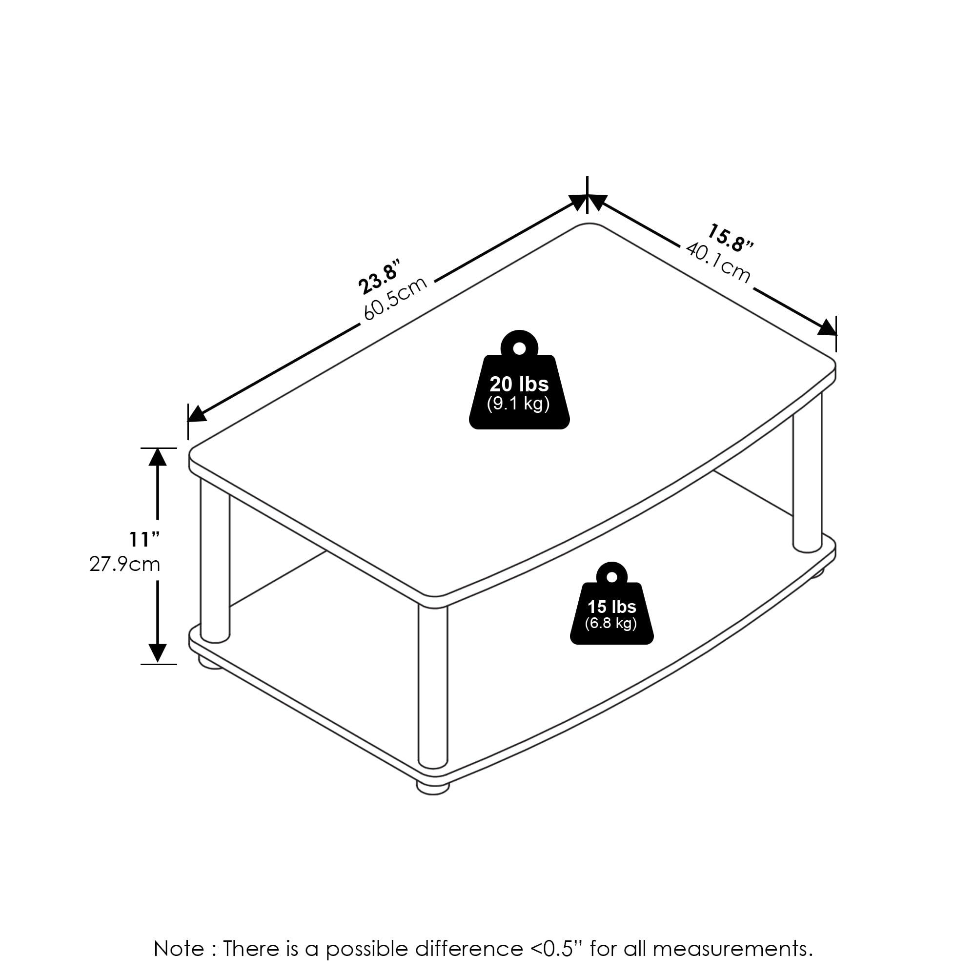 Furinno Furinno Turn-N-Tube No Tools 2-Tier Elevated TV Stands, White/White