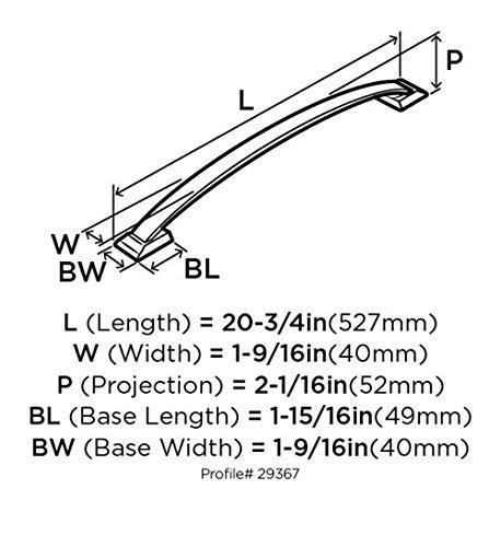 Amerock Amerock | Appliance Pull | Satin Nickel | 18 inch (457 mm) Center to Center | Candler | 1 Pack | Drawer Pull | Drawer Handle | Cabinet Hardware