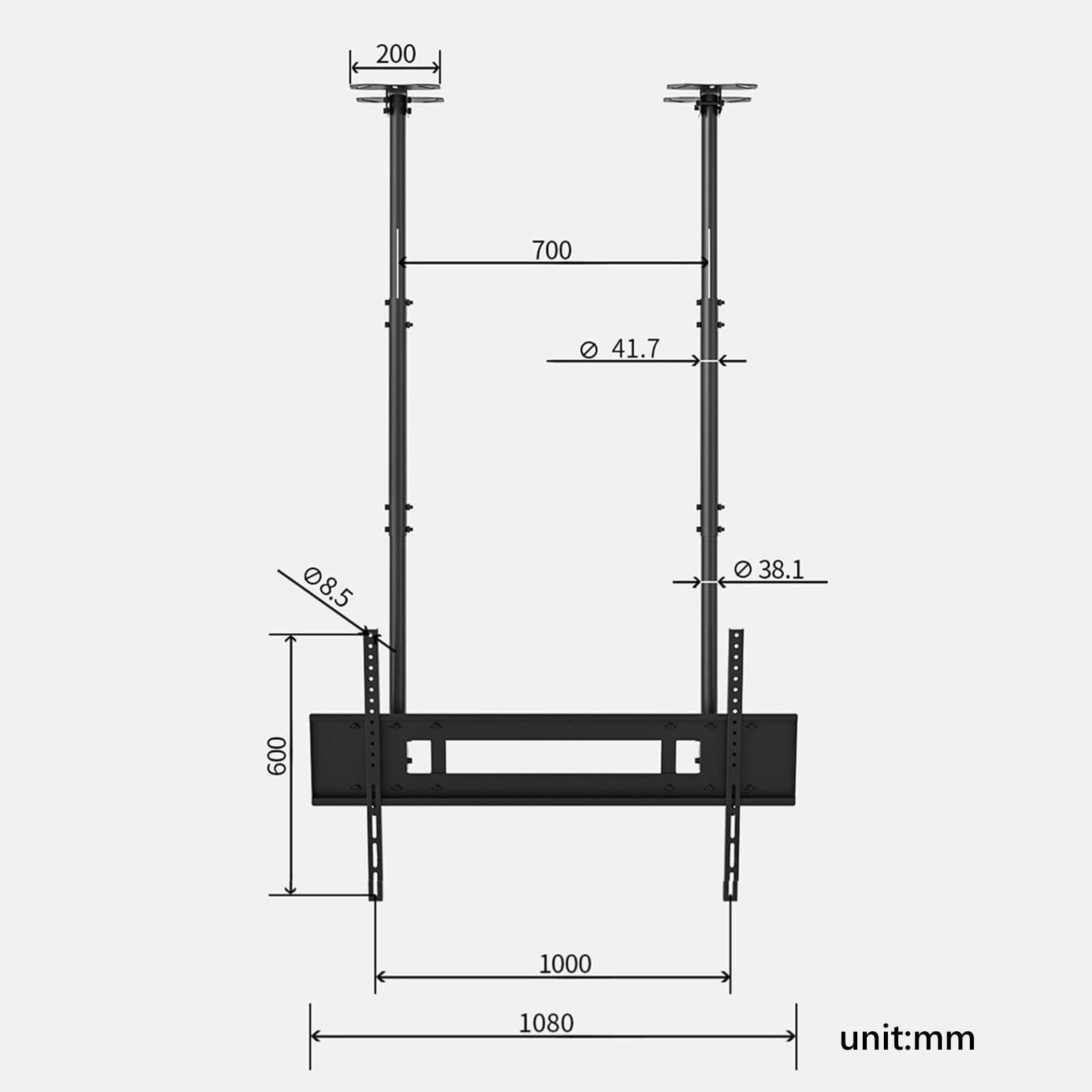CAMEKIGZ CAMEKIGZ Adjustable Ceiling TV Mount Bracket, Fits 60-100 Inch LED Flat Panel Display, Max VESA 1000x600mm(3m), Motorized Ceiling TV Mount