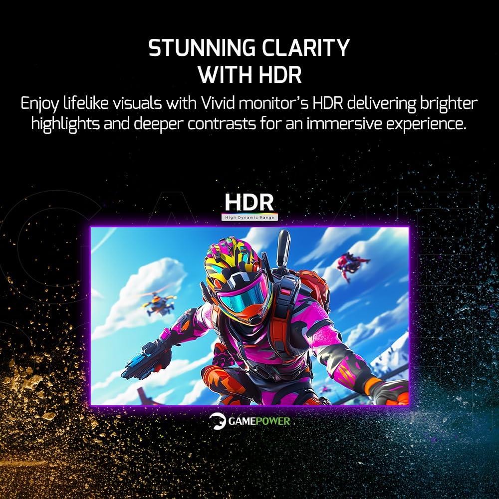 Game Power GAMEPOWER F20 27 Inch Curved White Gaming Monitor, 120Hz 1080p Display, 1ms Response Time, AMD FreeSync, HDR Support, 125% sRGB, RGB Backlight, Dual Speakers, Zero Frame Design, HDMI and VGA Inputs