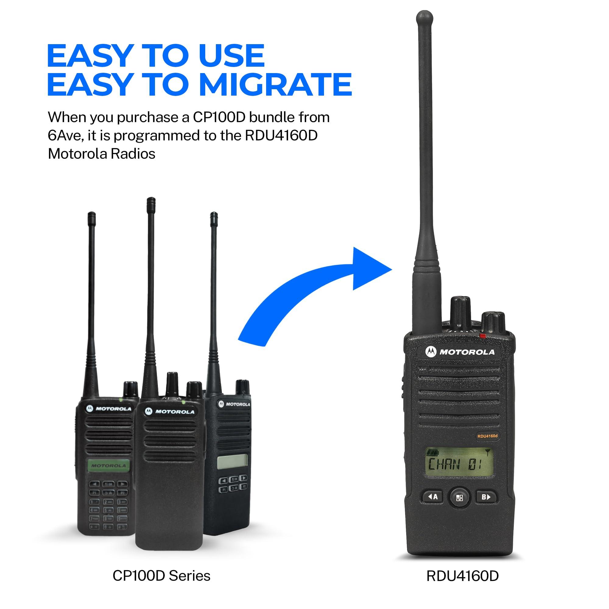 Motorola Solutions Motorola CP100D Analog UHF Portable Two Way Radio with Display and Limited Keypad, 16 Channel, 4 Watt (403-480MHz)