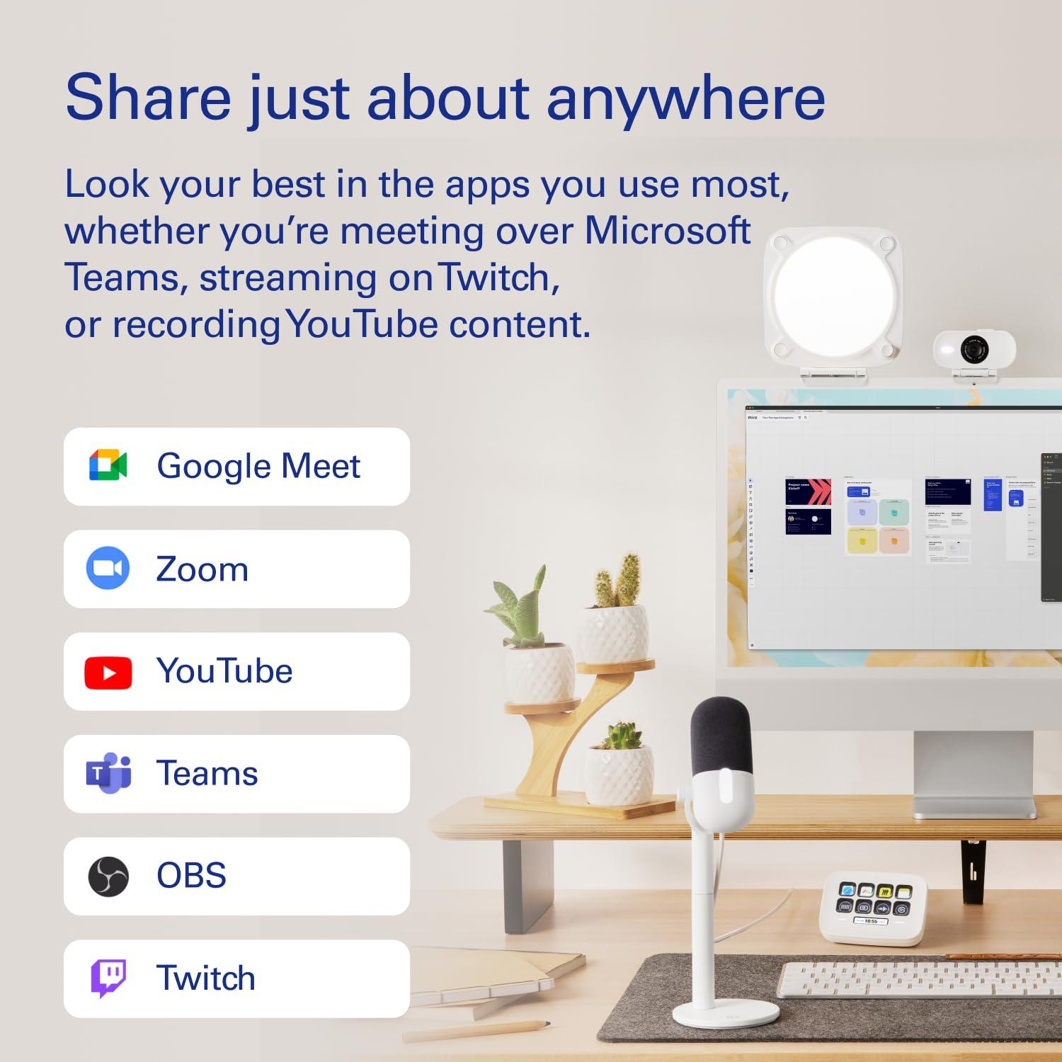Elgato Elgato Wave Neo Facecam Key Light Stream Deck Bundle Micro USB Condensateur, Webcam Full HD, clairage Professionnel Pour Visio, 8 Touches Personnalisables