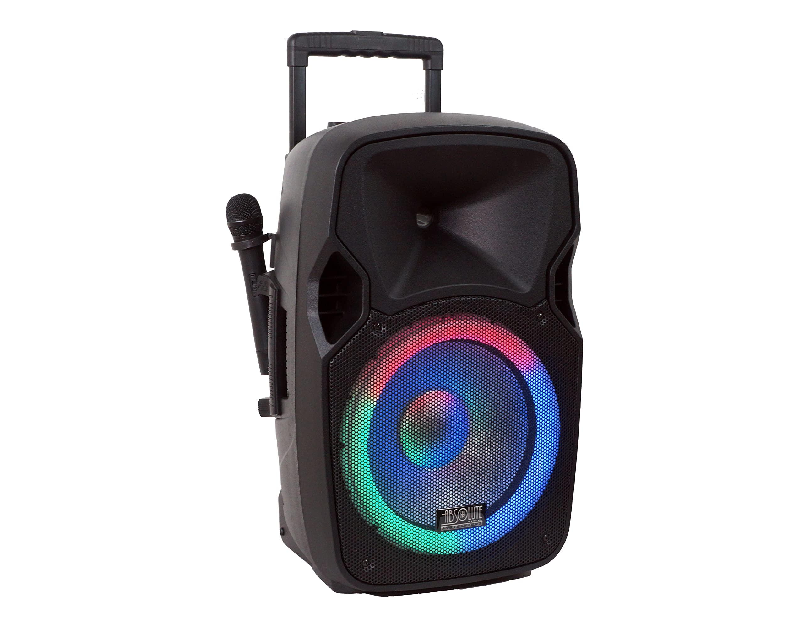 Absolute USA ABSOLUTE USA USPROBAT12. Portable 12" Speaker 3000 Watts PA System Wireless Mic Bluetooth