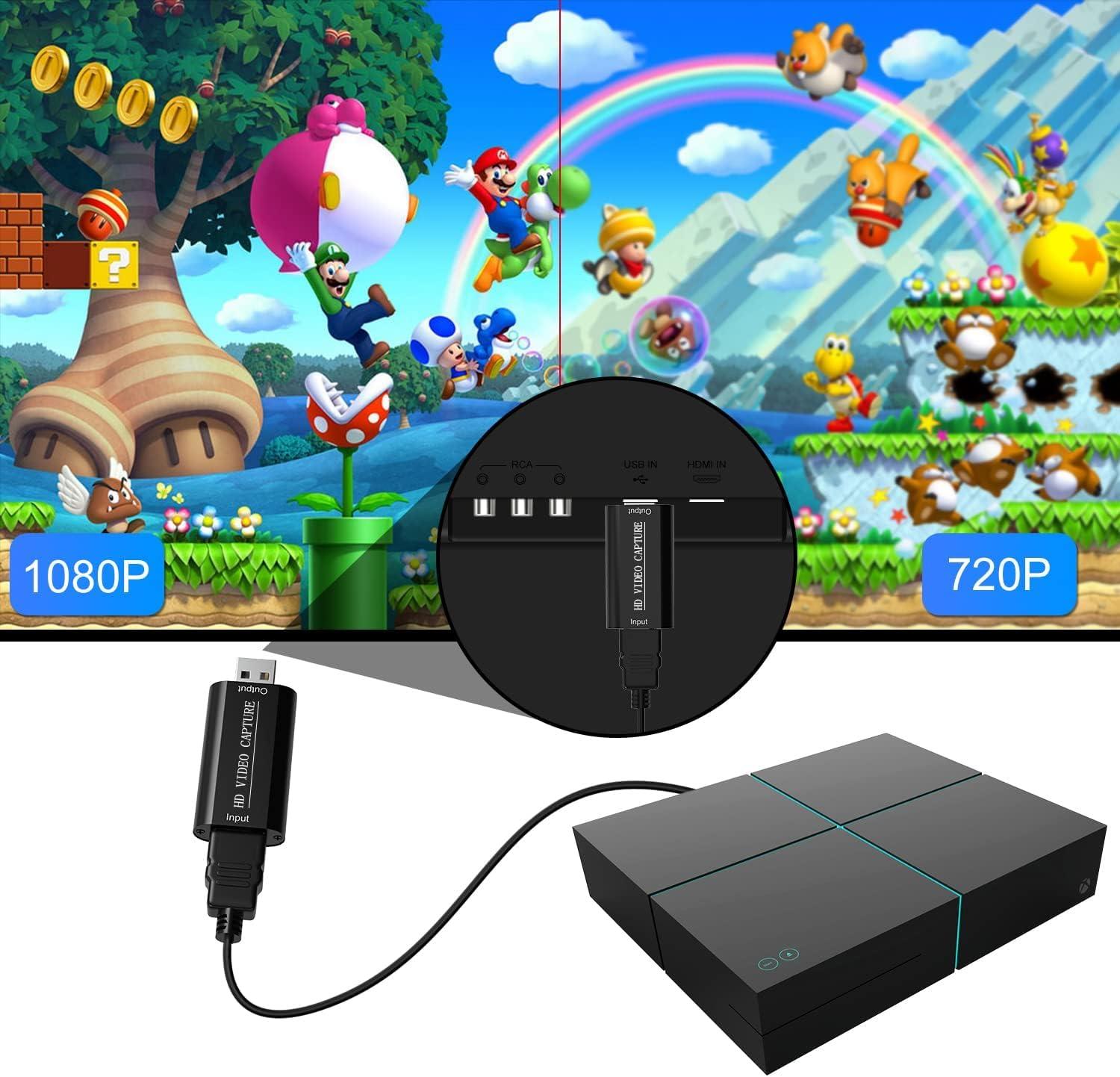 VIXLW 4K HDMI Video Capture Card, HDMI to USB 2.0 Capture Card, Cam Link Camera Capture Card, Video Game Capture Device, HD 1080P Video Recorder for Streaming, Broadcasting, Video Conference, Teaching