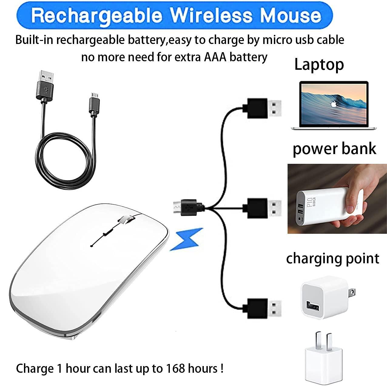 Harfoowo Bluetooth Mouse for iPad pro iPad Air Mac MacBook Pro MacBook Air MacBook Laptop Chromebook Win8/10/11 HP DELL PC