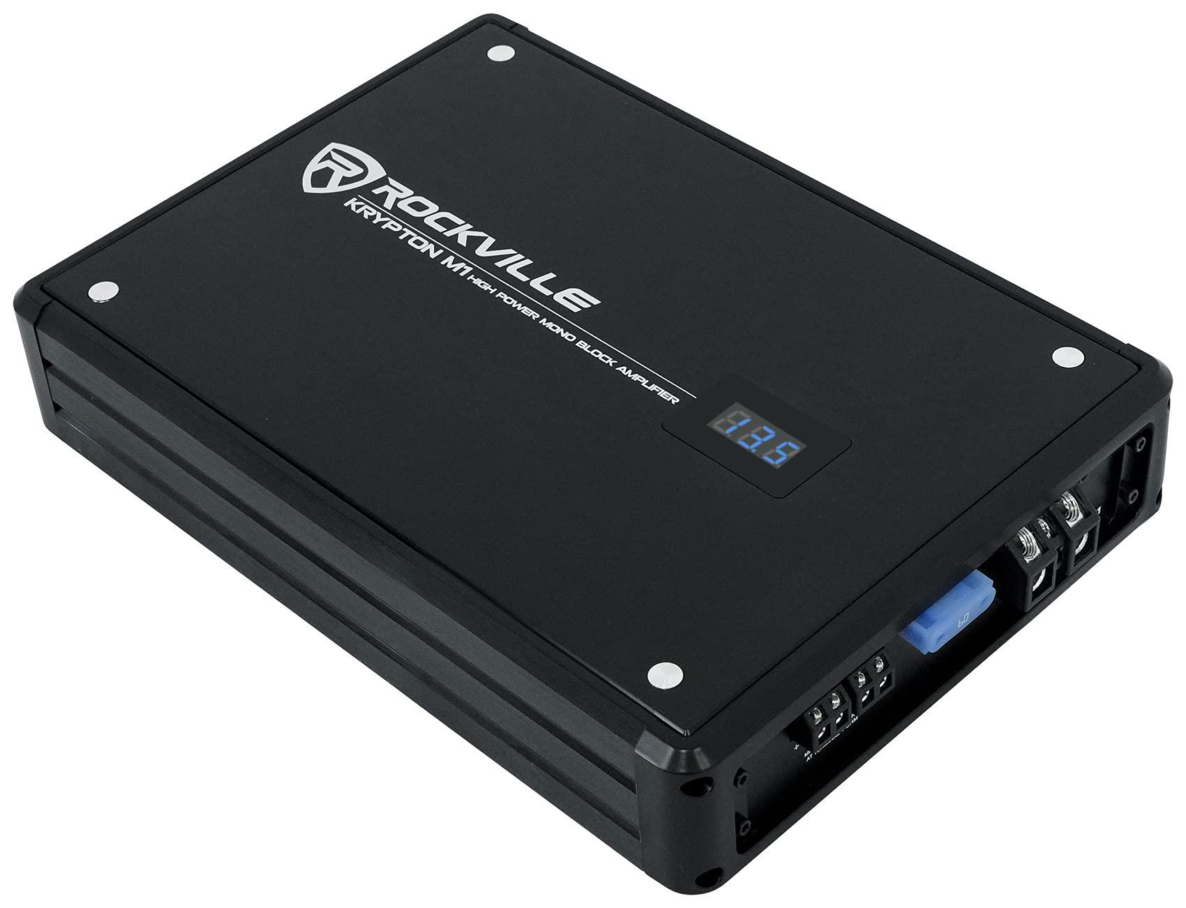 KICKER 2 Kicker 50CWCD124 CompC 12" DVC 4 ohm Subwoofers Bundle with Rockville Mono Amplifier+Amp Kit CWCD124 (4 Items)