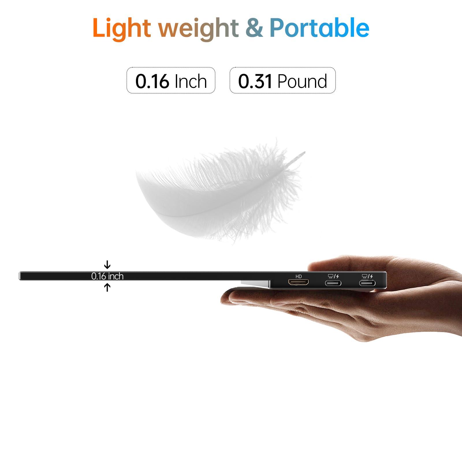 VILVA VILVA OLED Portable-Monitor-for-Laptop - 13.3 1080P FHD IPS Display USB-C HDMI Portable Monitor for Laptop with Cover and Speakers External Monitor for Laptop/PC/Mac/Phone/Xbox Switch/PS4/