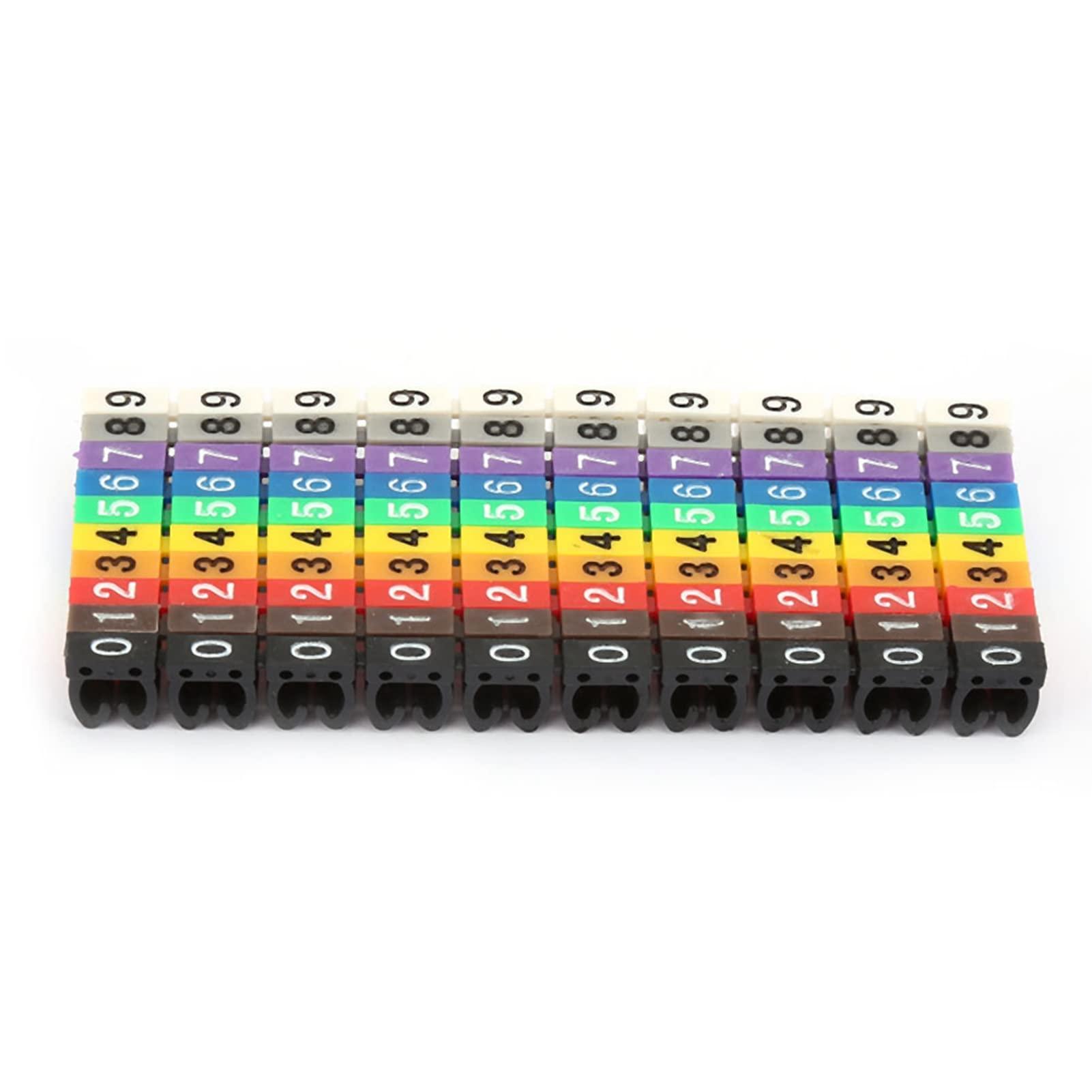 Hyuduo Digital Number Tube Wire Number Label Tube Cable Marker Colorful(100PCS KCM-4MM 4mm), Microcomputer Protection Device