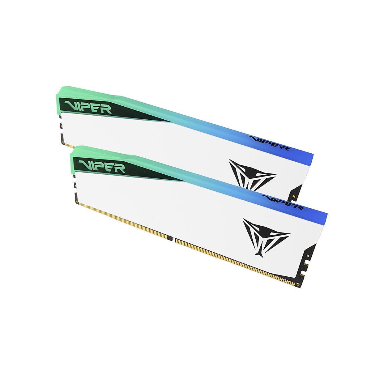 Patriot Memory Patriot Viper Elite 5 RGB DDR5 RAM 32GB (2X16GB) 6200MT/s CL42 1.35v UDIMM Desktop Gaming Memory Kit Compatible with Intel XMP/AMD Expo - PVER532G62C42KW