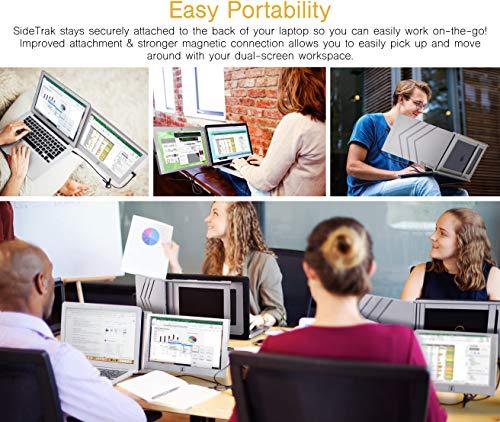 SideTrak SideTrak Slide Portable Monitor for Laptop 12.5" FHD 1080P IPS Attachable Laptop Screen | Efficient USB Power | Compatible with Mac & Chrome 13" -17" Laptops (Patent Pending) | Silver