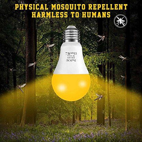 ProPOW ProPOW Yellow Bug Light Bulb, 7W Dusk to Dawn Bug Light Bulbs 40W Equivalent Light Sensor Bulb A19 Smart Auto on/Off LED Bulbs Outdoor Bug Bulbs 580 Lumens Porch Lights(Non-Dimmable,Amber Yellow,E26)