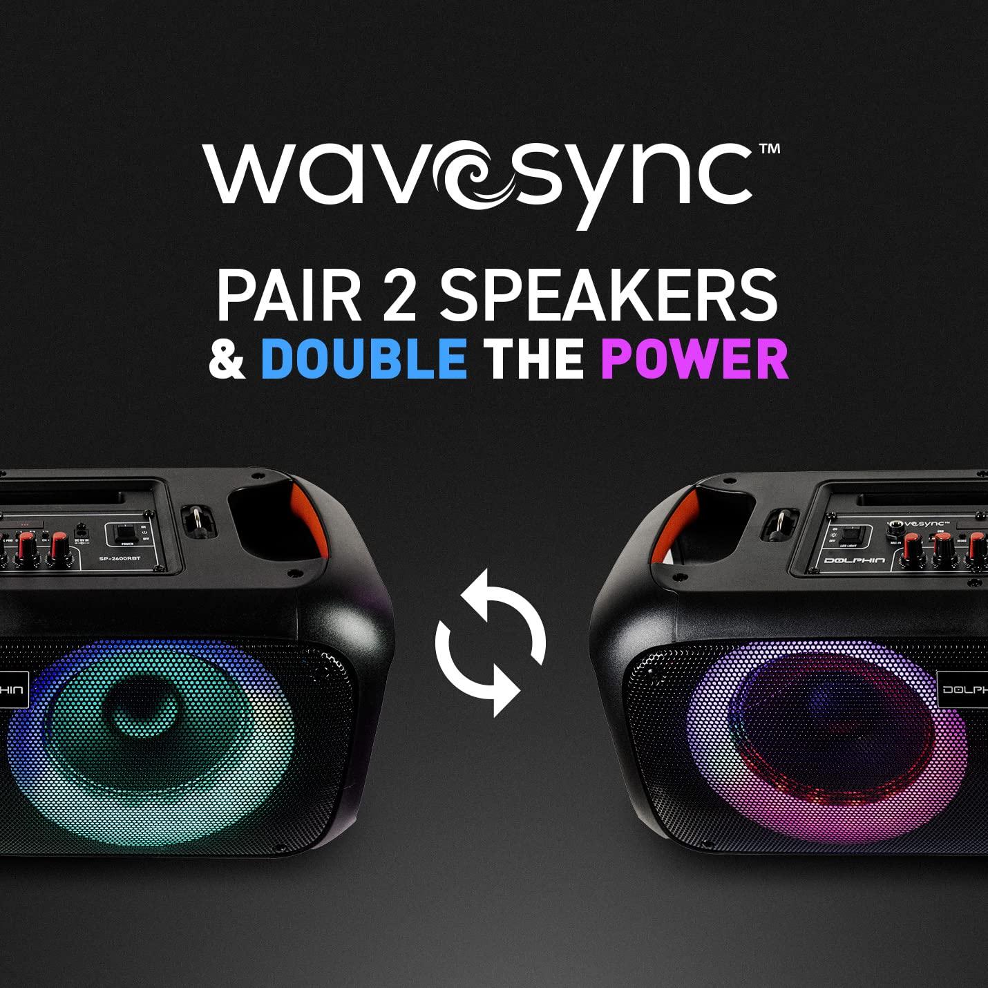 Dolphin Dolphin Boombox Portable Bluetooth Speaker - Crisp Sound - Dual 6.5" Woofer, 1" Tweeter