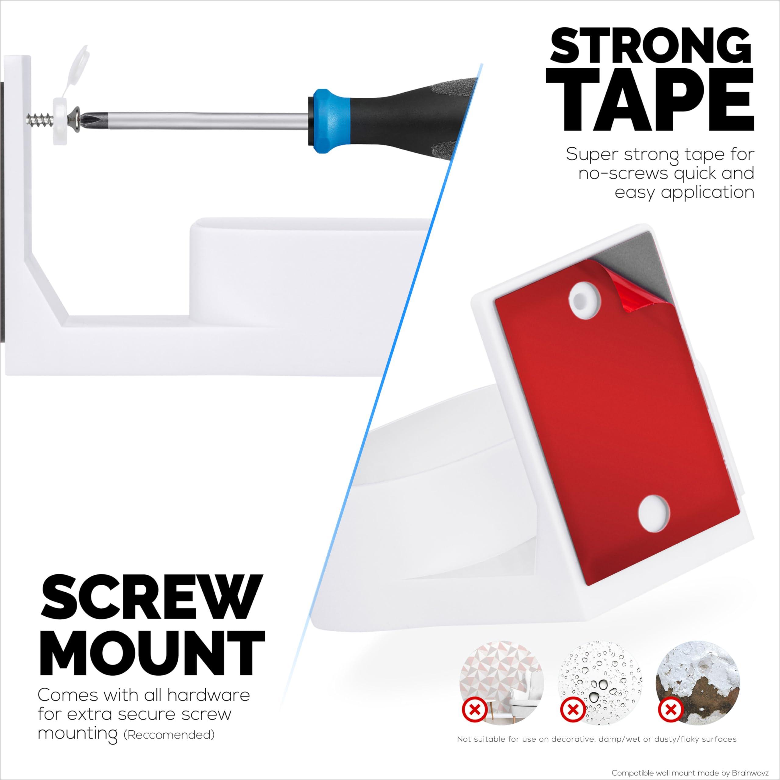 BRAINWAVZ Screwless Wall Mount for Linksys Velop Pro 6E (AXE5400) WiFi Mesh Router, Easy to Install Holder, Adhesive & Screw Mounting Option, by Brainwavz