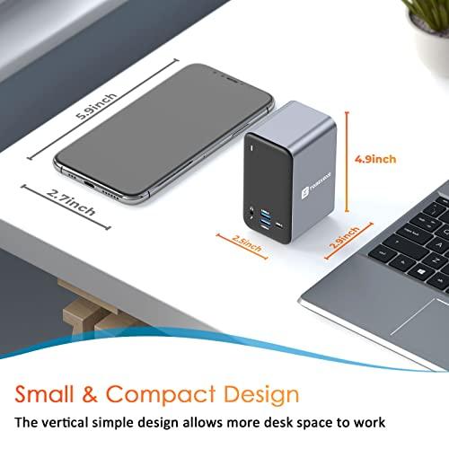 TOBENONE USB C Docking Station Dual Monitor for MacBook Pro, 15 in 2 USB C Laptop Docking Station Dual Monitor HDMI for MacBook Pro/Air with 2 4K HDMI Display, 6 USB A,USB C, SD&Micro SD,LAN, 87W PD 3.0