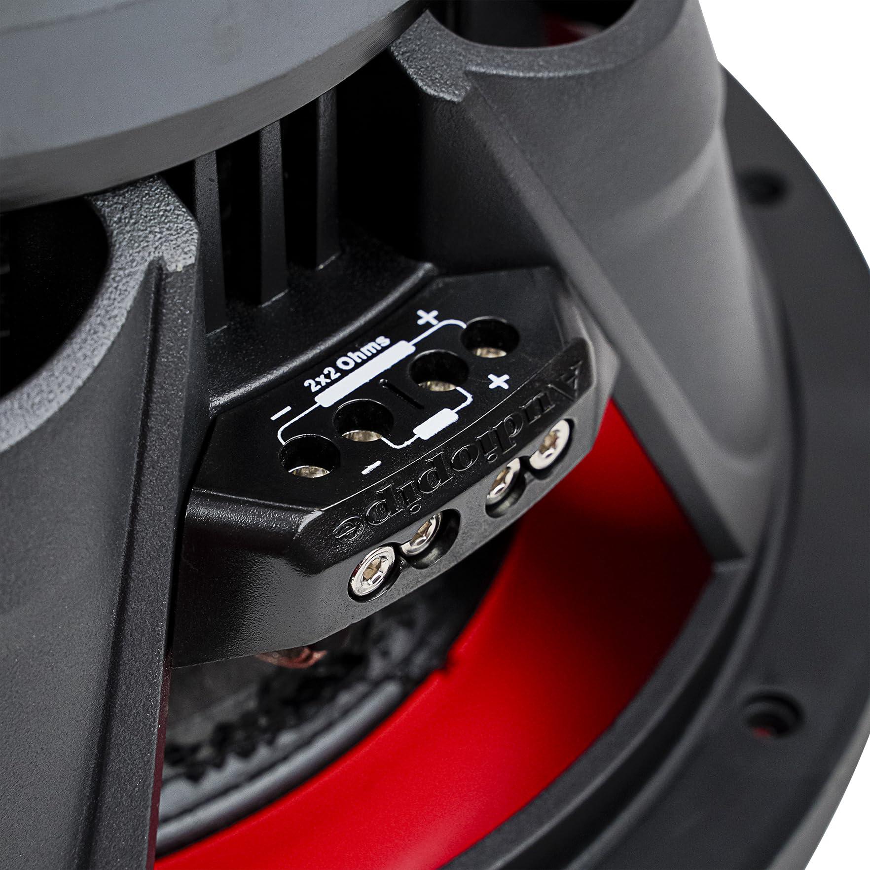 Audiopipe Audiopipe 12" Quad Stack Composite Cone Subwoofer (TXX-BDC-IV-12D2), Superior Performance, 2200W, 4 Magnets, BASV Voice Coil, Aluminum Basket, Multi-Connect, Non-Press Paper Cone, 2 x 2 Ohms