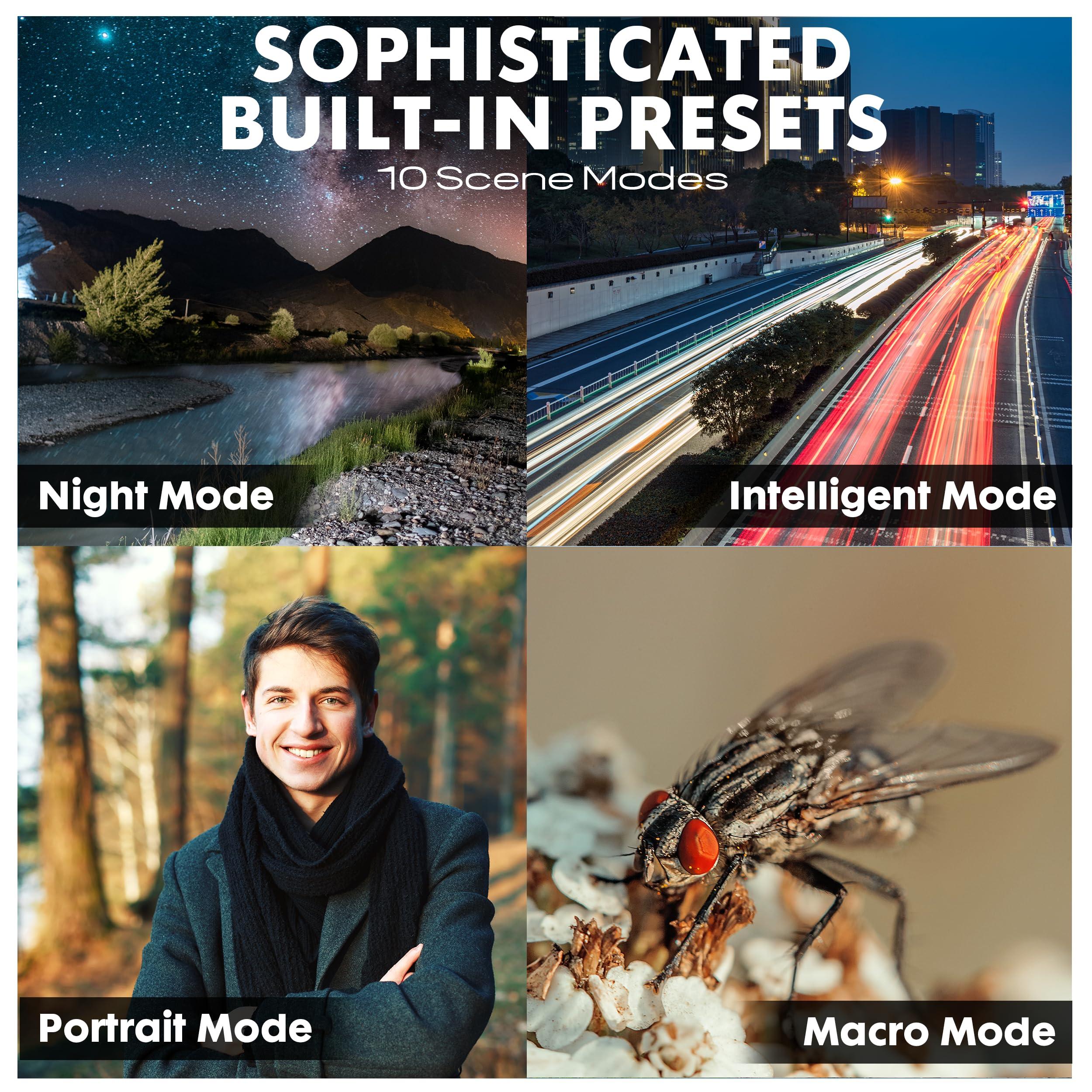 MINOLTA Minolta ProShot 64MP Digital Camera 10x Optical Zoom, 4K Ultra HD Video, Macro Shooting, Anti-Shake, 3-inch LCD Screen, Face Detection Includes 32GB SD Card, Battery & Case (Purple)