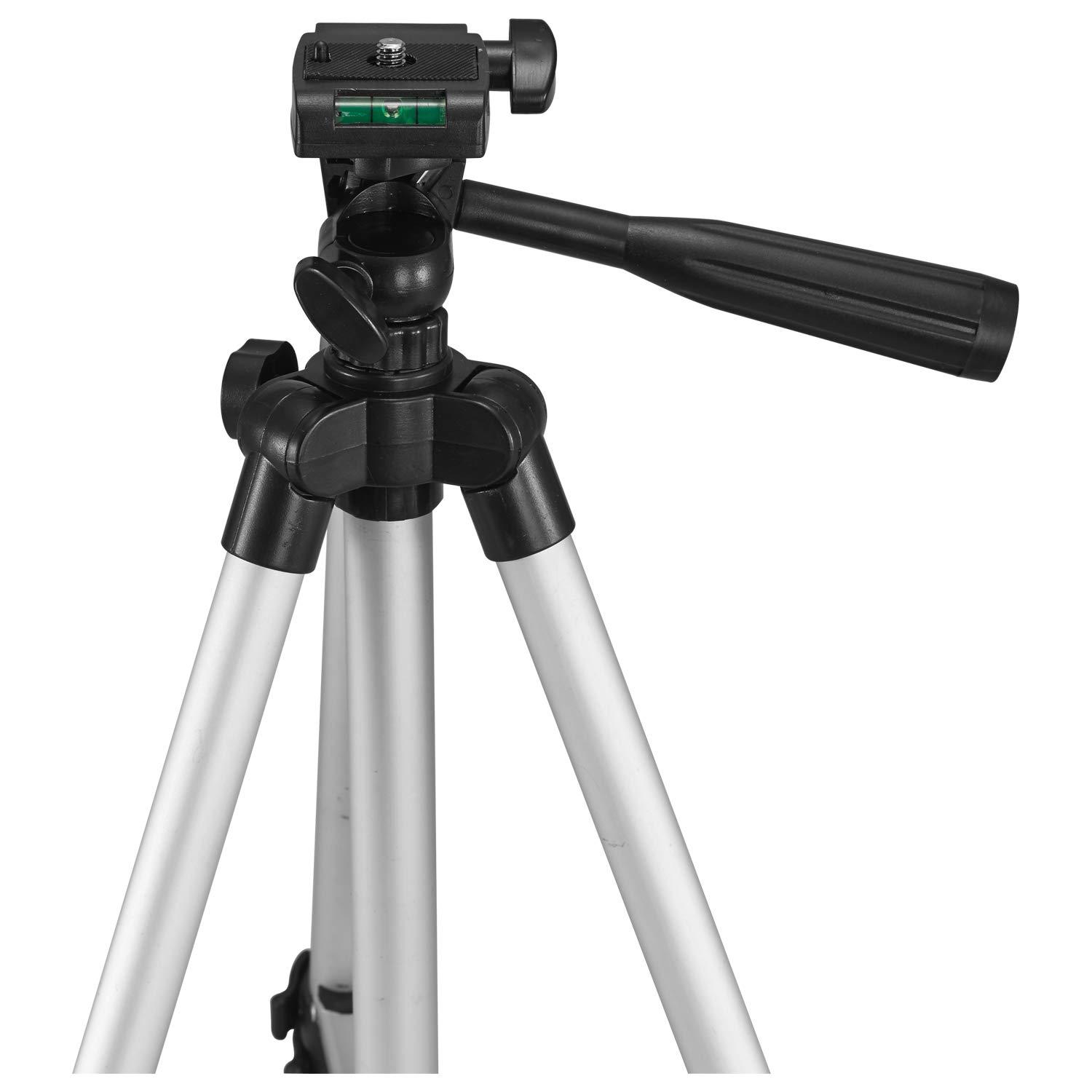 GPX GPX 42 Inch Extending Tripod, Pan and Tilt Head, Carry Pouch, Silver (TPD427S)