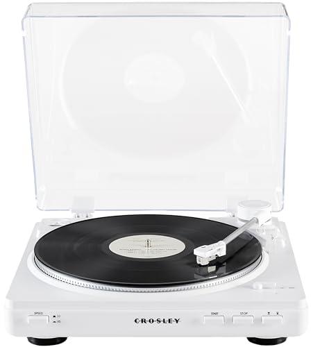 Crosley Crosley T400D-WH Fully Automatic Bluetooth 2-Speed Turntable Record Player with S100A Stereo Speakers, White
