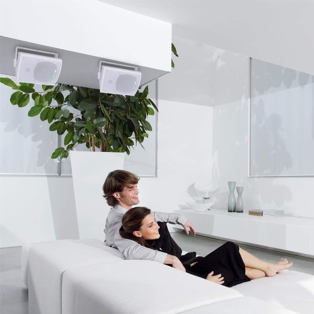 Pyle Pyle Home Pyle PDWR63 Dual Waterproof Outdoor Speaker System-6.5 Inch Pair of Weatherproof Wall or Ceiling Mounted White Speakers w/Heavy Duty Grill,Universal Mount-for Use in The Pool,Patio