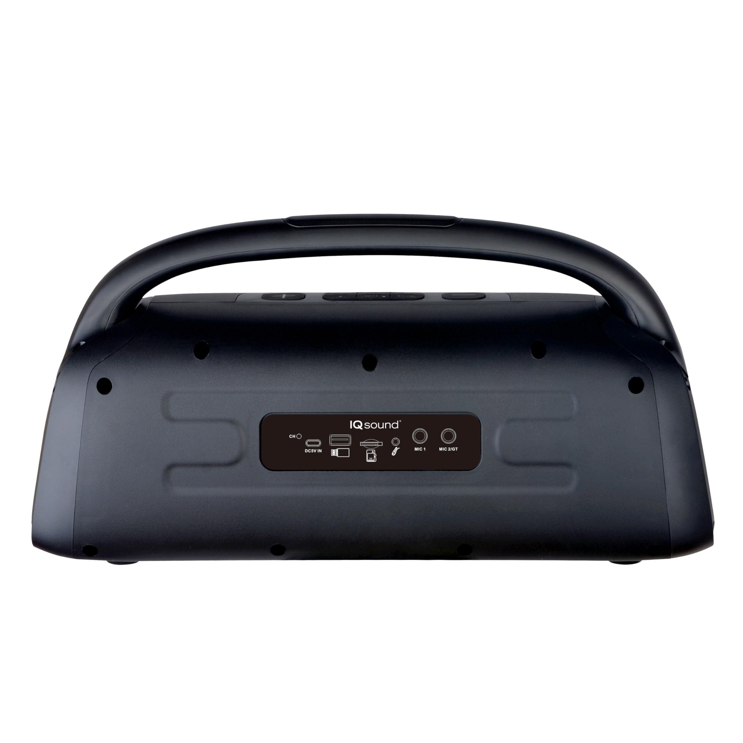 Supersonic IQ Sound IQ-3540BT Portable Bluetooth Speaker with RGB Lights, TWS, Enhanced Stereo Sound, Voice Assistant Control, Hands-Free Mic, RGB Lighting Modes, A2DP Bluetooth, USB/Micro SD/FM Radio Inputs