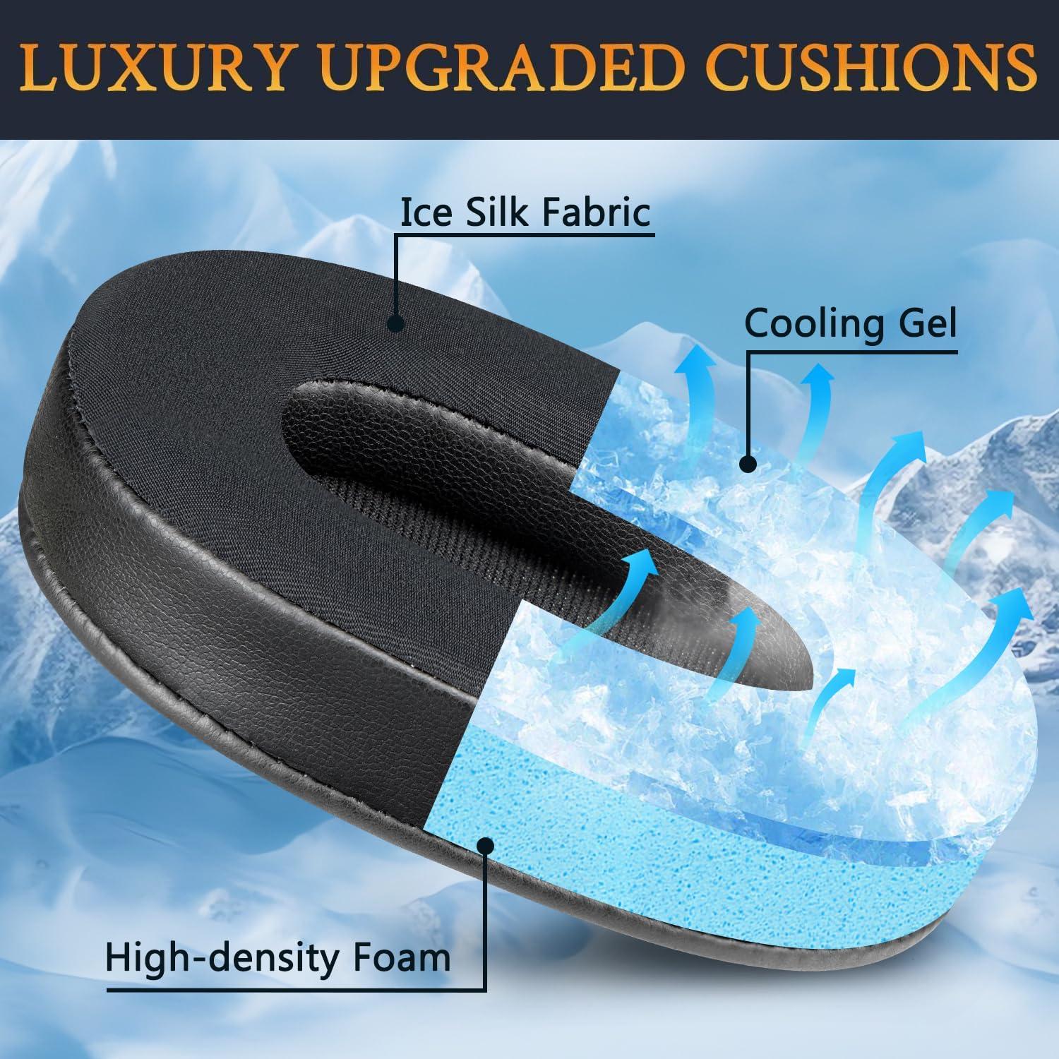 SOULWIT SOULWIT Replacement Earpads for Sony Inzone H7(WH-G700)/H9(WH-G900N) Wireless Gaming Headset, Ear Pads Cushions with Noise Isolation Foam, Ice Silk Fabric - Black