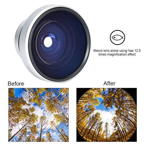 S erounder 37mm 0.25X Super Fisheye Lens Additional Lens,Aluminum Alloy 2 Part Removable Macro Close-up Shooting Fisheye Effect Wide View Optical Glass Camera Photography Lens, is for 37mm Camera Lens Default