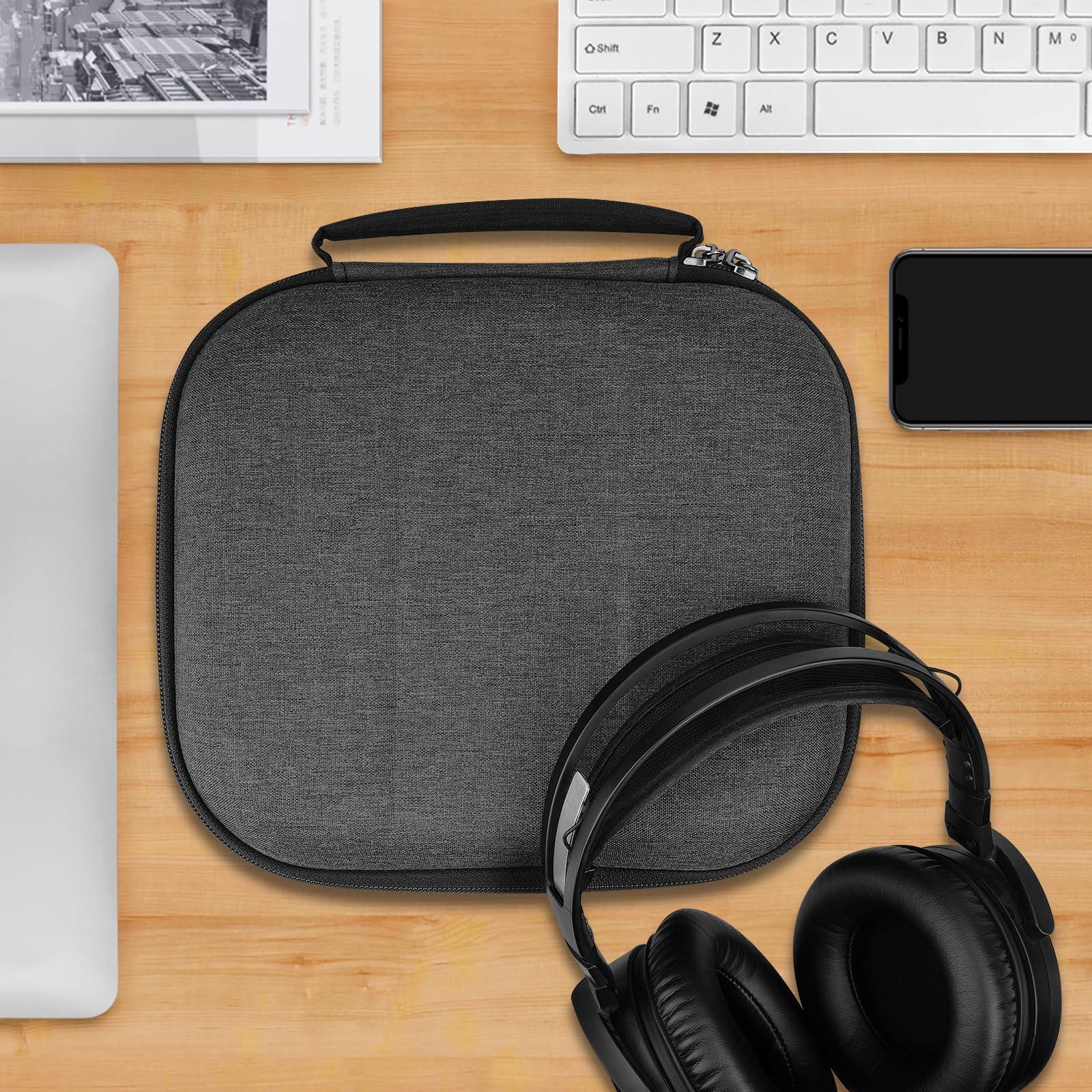 GEEKRIA Geekria Shield Headphones Case Compatible with AKG K 240, K 92, Q701, K 712 Pro, K 702, K 701 Headphones, Replacement Protective Hard Shell Travel Carrying Bag with Cable Storage (Dark Grey)