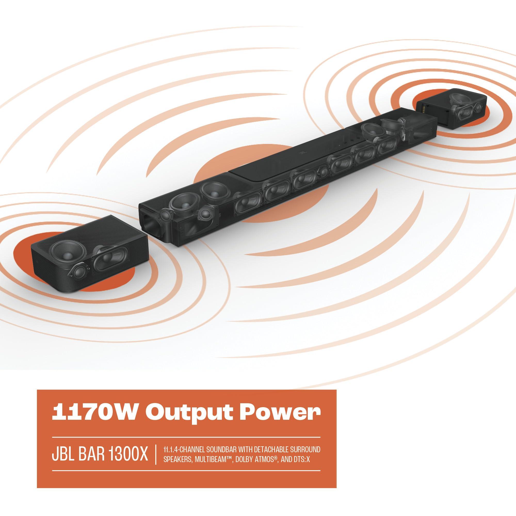 JBL JBL Bar 1300X: 11.1.4-Channel soundbar with Detachable Surround Speakers, MultiBeam, Dolby Atmos and DTS:X, Black