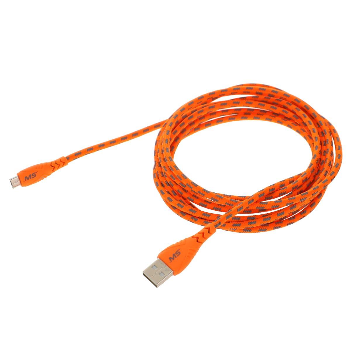 Mobile Spec Mobile Spec MB06714 10 Foot Micro to USB Hi-Visability Charge and Sync Cable - Orange
