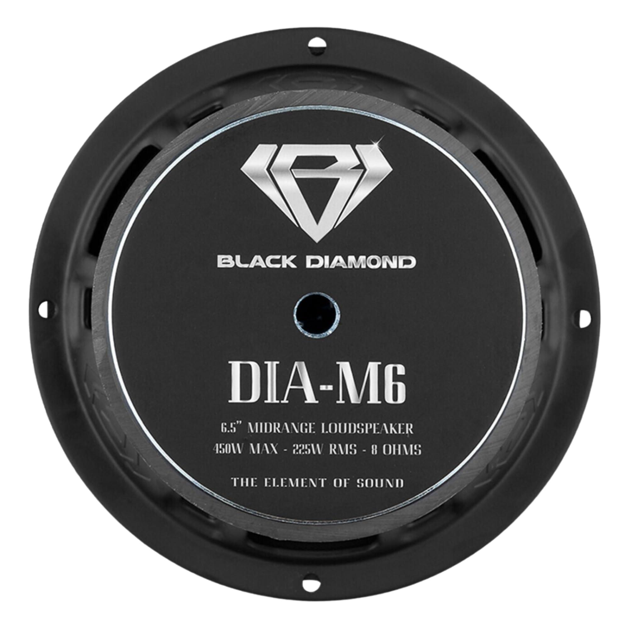 BLACK DIAMOND BLACK DIAMOND Dia-M6 6.5\" Mid Range Loudspeaker with Bullet 450 Watts 8-Ohm (1 Speaker)