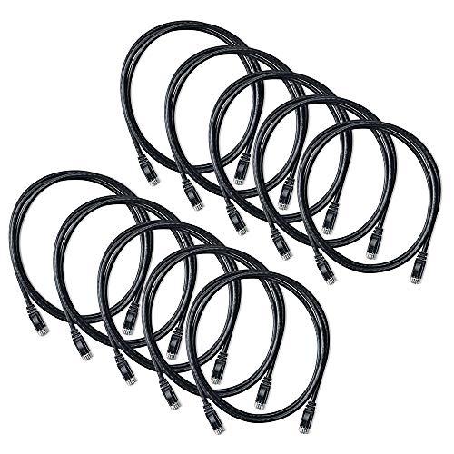 NavePoint NavePoint Patch Cable, CAT6, 24AWG/7 * 0.18 MM, 5 Ft, 10 Pack, Black