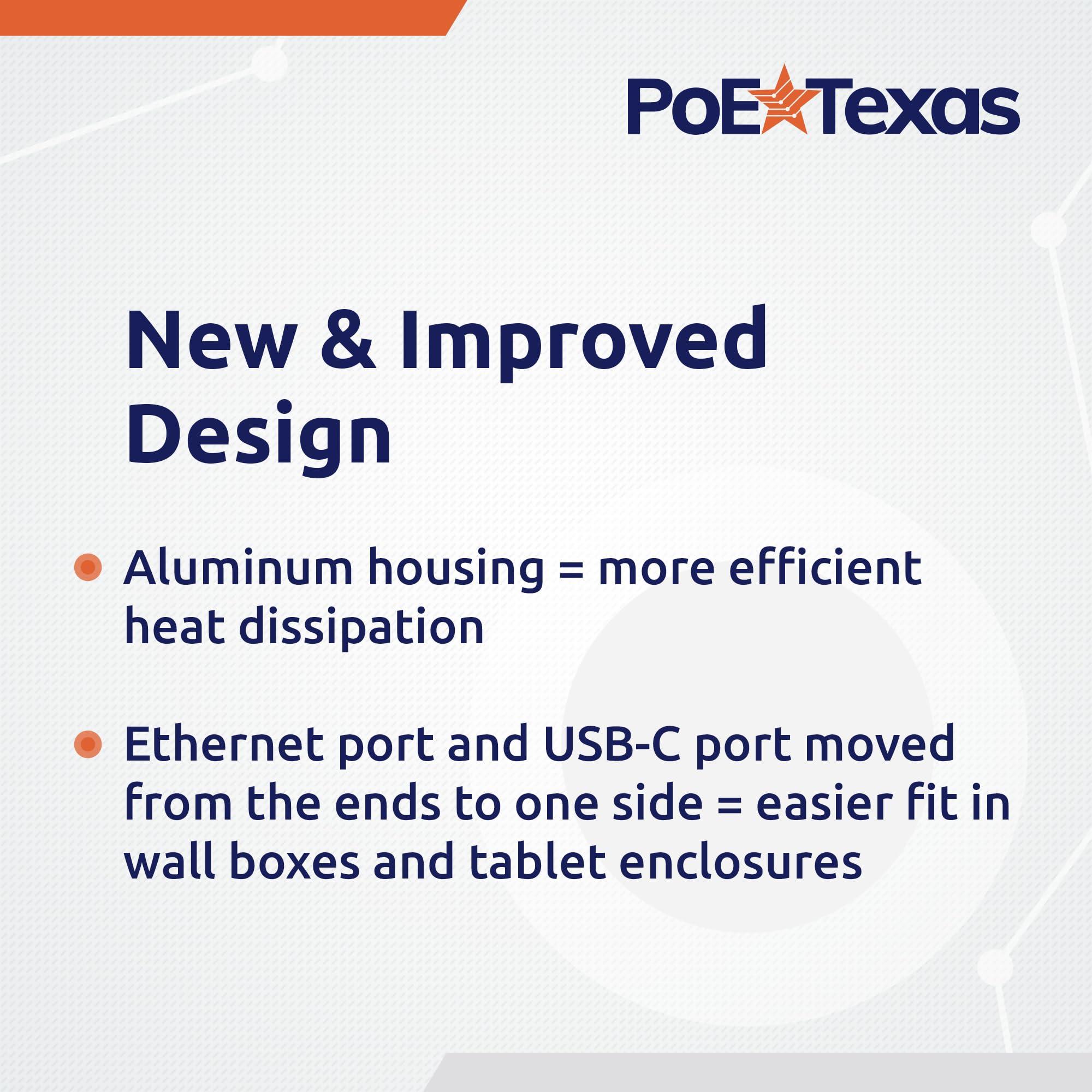 PoE Texas PoE+ to USBC Power Delivery Compatible with Tablet Computers Like iPad Pro Gen 3, Microsoft Surface Go, Google Pixel, and More (USB-C Power Compatible w/iPad Pro) (Gigabit Power + Data 2)